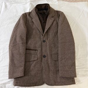 Cardinal of Canada Brown Herringbone Cashmere/Wool Men's Blazer Jacket 36S